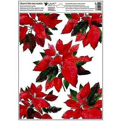 Samolepky vánoce na okna vánoční hvězda 30x42