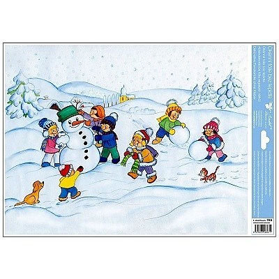 Samolepky vánoce na okna sněhulák 42x30