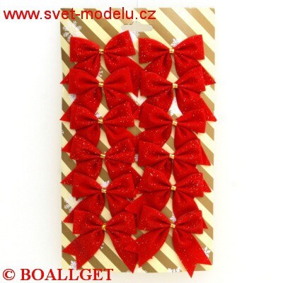 Mašlička vánoční třpytivá 5cm