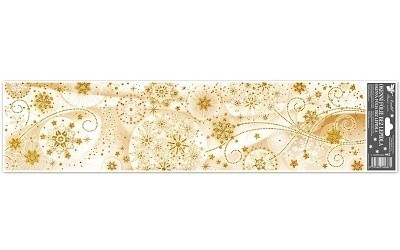 Samolepky vánoce na okna zlaté vločky 59x15