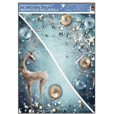 Samolepky vánoce na okna rohová vzor č. 2 s glitry  38x30