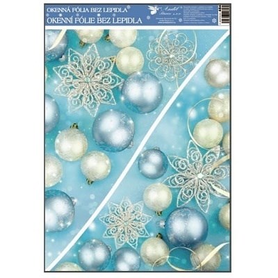 Samolepky vánoce na okna rohová vzor č. 4 s glitry  38x30