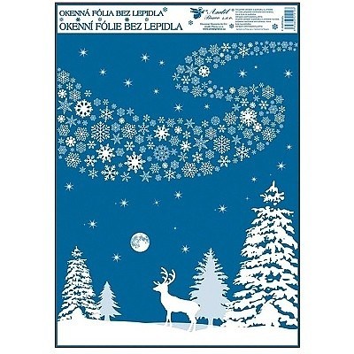 Samolepky vánoce na okna rej vloček 42x30