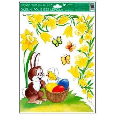 Samolepky velikonoce na okna č. 4 - 33,5 x 25,5 cm rohová