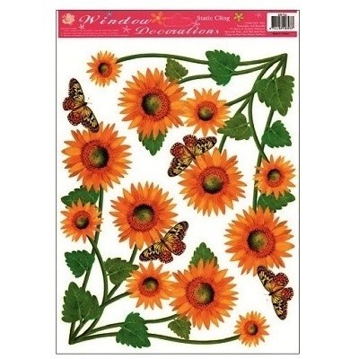 Samolepky na okna SLUNEČNICE  33,5 x 26 cm rohové