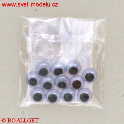 Pohyblivé oči 7 mm - 12 kusů v balení