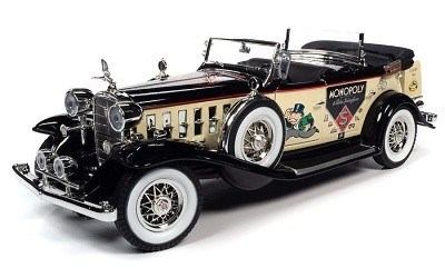 CADILLAC V16 SPORT PHAETON MR. MONOPOLY CAR & RESIN FIGURE 1932 