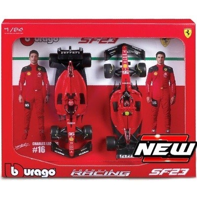 SCUDERIA FERRARI SF-23 #16 CHARLES LECLERC w/ #55 CARLOS SAINZ 2023 2 CAR SET