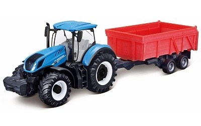 TRAKTOR NEW HOLLAND T7.315 S SKLÁPĚCÍM PŘÍVĚSEM