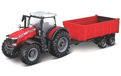 TRAKTOR MASSEY FERGUSON 8740S w/ SKLÁPĚCÍ PŘÍVĚS