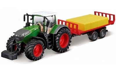 TRAKTOR FENDT 1050 VARIO w/ PŘÍVĚS NA BALÍKY