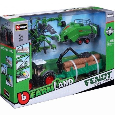FARM LAND TRAKTOR FENDT 1050 VARIO w/ 3 PŘÍVĚS