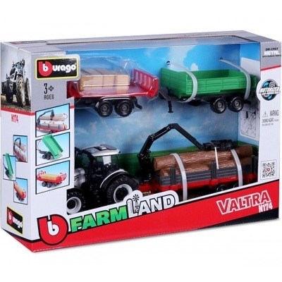 FARM LAND TRAKTOR VALTRA N174 w/ 3 PŘÍVĚS