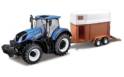 TRAKTOR NEW HOLLAND T7315 S PŘÍVĚSEM NA PŘEVOZ KONÍ