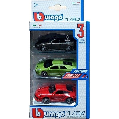 BBURAGO AUTÍČKA 1/64 3-PACK