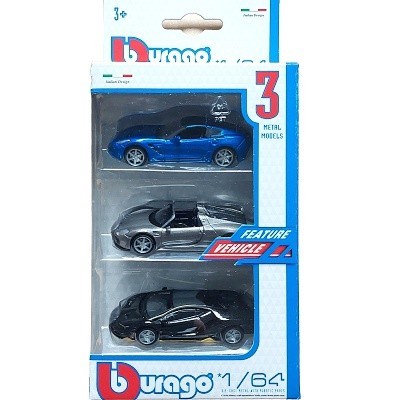 BBURAGO AUTÍČKA 1/64 3-PACK