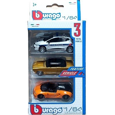 BBURAGO AUTÍČKA 1/64 3-PACK