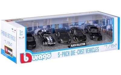 BBURAGO 1:64 BLACK COLLECTION 5-pack