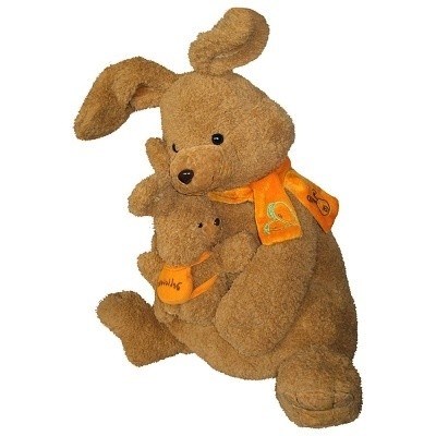 PLYŠOVÝ KRÁLÍK S MLÁDĚTEM 40 cm