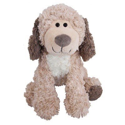 PLYŠOVÝ PES SEDÍCÍ HNĚDÝ 25 cm