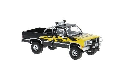 Chevrolet C10 1982 black / yellow flames