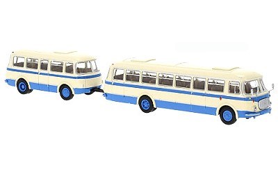 AUTOBUS JELCZ JZS 046 S PŘÍVĚSEM P-01 1964 BEIGE / BLUE