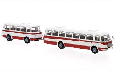 AUTOBUS JELCZ JZS 043 S PŘÍVĚSEM PA 01 1964 WHITE / RED