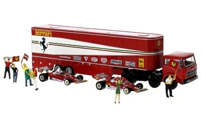 FIAT 691 T TRANSPORTER SZ SET w/ FERRARI 312 T2 w/ 6 FIRURES 1977