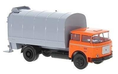 LIAZ 706 POPELÁŘSKÝ VŮZ S 2 POPELNICEMI 1970 ORANGE / GREY