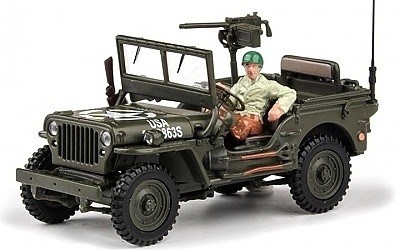 JEEP WILLYS 4x4 WITH/ GUN & MAN
