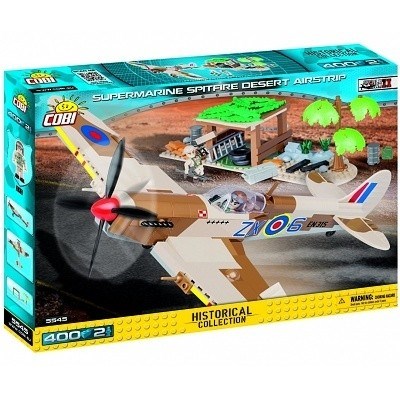 COBI 5545 SMALL ARMY WORLD WAR II LETADLA SUPERMARINE SPITFIRE DESERT AIRSTRIP