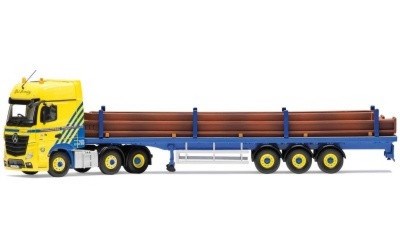 MERCEDES-BENZ ACTROS MP4 FLATBET TRAILER MIDDLEBROOK TRANSPORT LTD. RHD