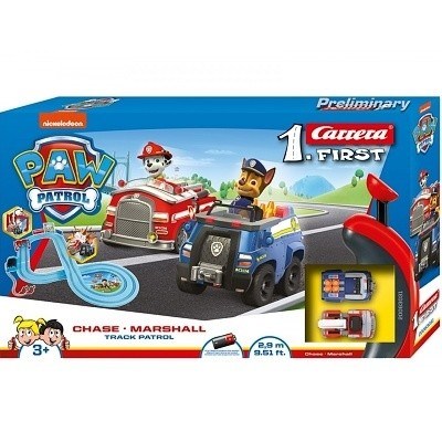 AUTODRÁHA CARRERA 63031 1. FIRST TLAPKOVÁ PATROLA PAW PATROL CHASE A MARSHALL NA BATERIE 