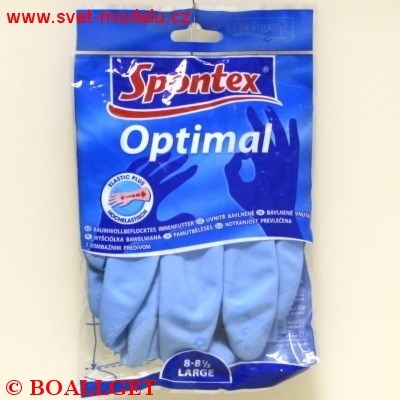 Gumové úklidové rukavice SPONTEX uvnitř bavlněné, vel. 8 - 8,5