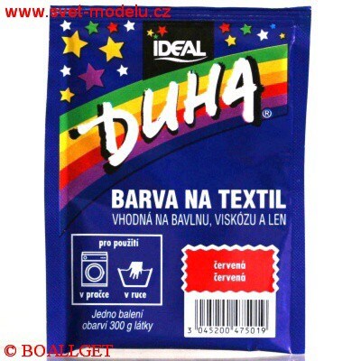 DUHA červená barva na textil 15 g