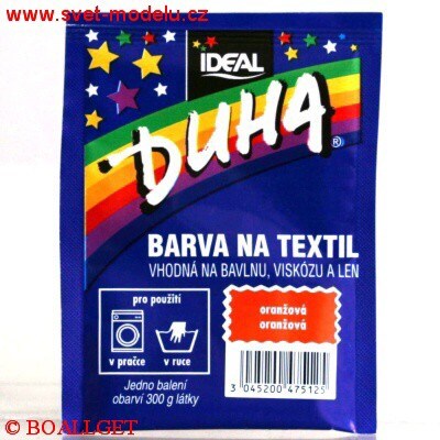 DUHA oranžová barva na textil 15 g