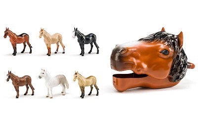 FAUNICA KOŇSKÁ HLAVA S FIGURKAMI KONÍ 