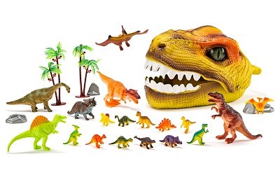 FAUNICA HLAVA DINOSAURA S FIGURKAMI DINOSAURŮ
