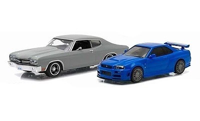 CHEVROLET CHEVELLE SS 970 & NISSAN SKULINE GT-R 2002 2-PACK RYCHLE A ZBSILE FAST AND FURIOUS 2009