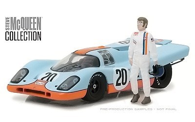 PORSCHE 917K GULF OIL 1970 WITH STEVE MCQUEEN FIGURE 1930-1980 LIMITED EDITION