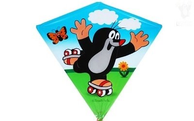 Drak létající plast 73x68 Krtek na bruslích