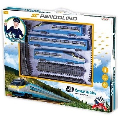Vlak/SC Pendolino esk drhy s kolejemi plast na baterie se zvukem se svtlem