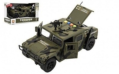 AUTO vojenské plast 24 cm na setrvačník na baterie se světlem a zvukem