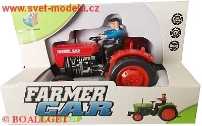 TRAKTOR S ŘIDIČEM ČERVENÝ