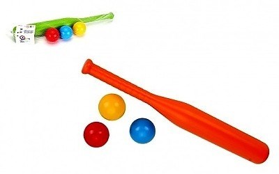 Baseballová pálka 50 cm + míčky 3 ks plast