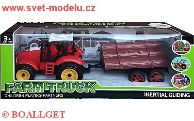 TRAKTOR S PŘÍVĚSEN S KLÁDAMI