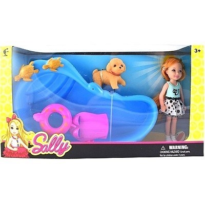 PANENKA SALLY 14 cm S PEJSKEM A BAZÉNEM