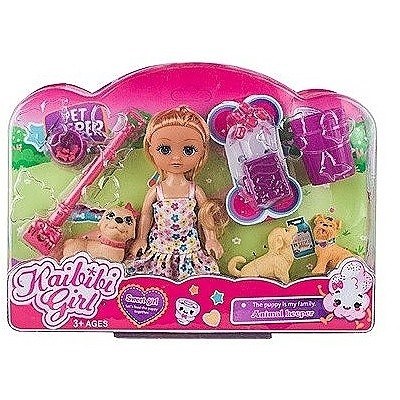 PANENKA 15 cm S PEJSKY A PŘÍSLUŠENSTVÍM