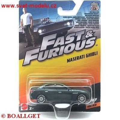 HOTWHEELS AUTKO MASERATI GHIBLI FAST & FURIOUS 7  RYCHLE A ZBSILE 7
