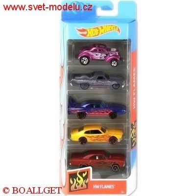 HOTWHEELS AUTÍČKA 5-PACK HW FLAMES